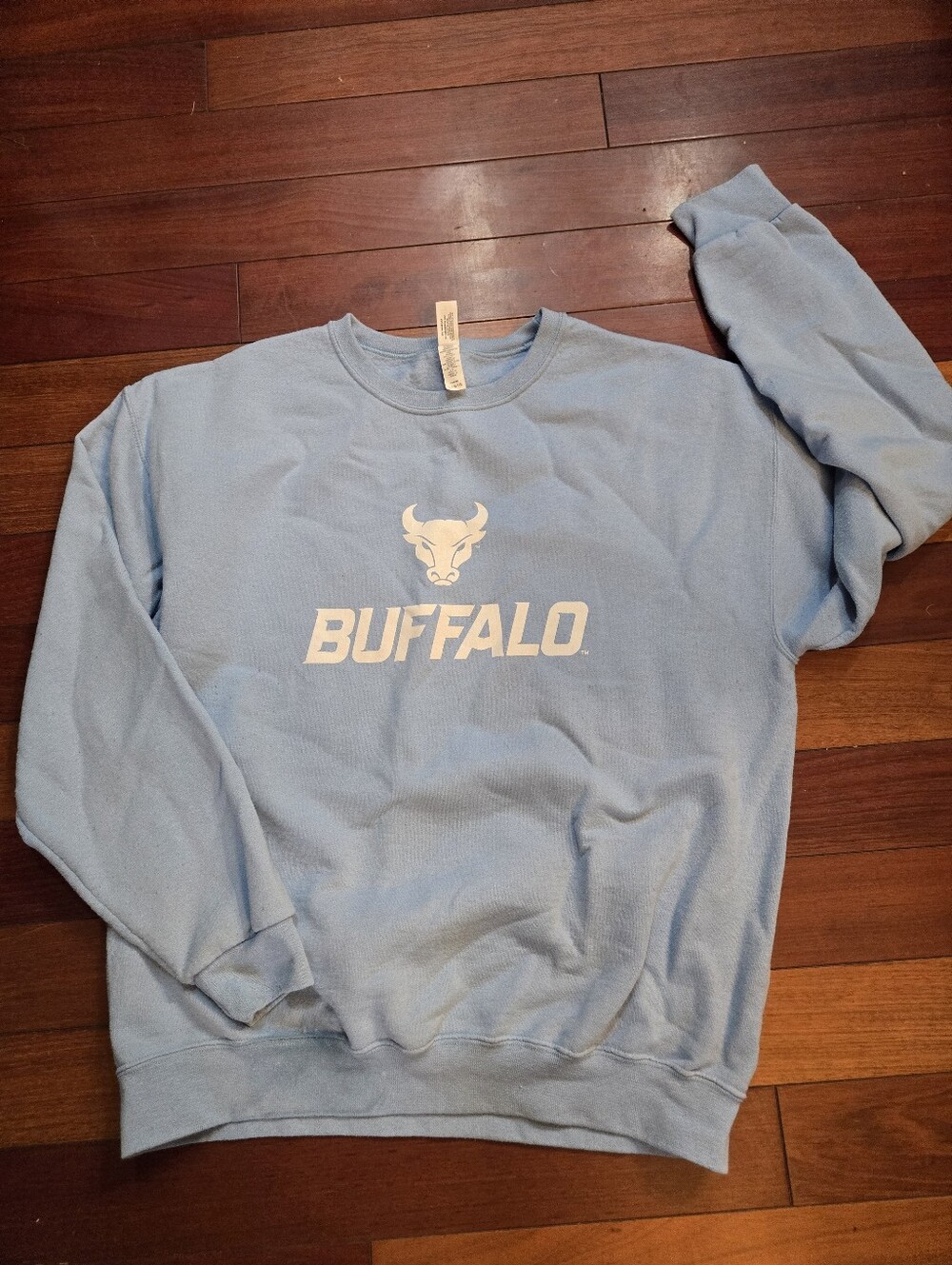 UB Buffalo Graphic Logo Fleece Crewneck Pullover Sweatshirt Unisex Large